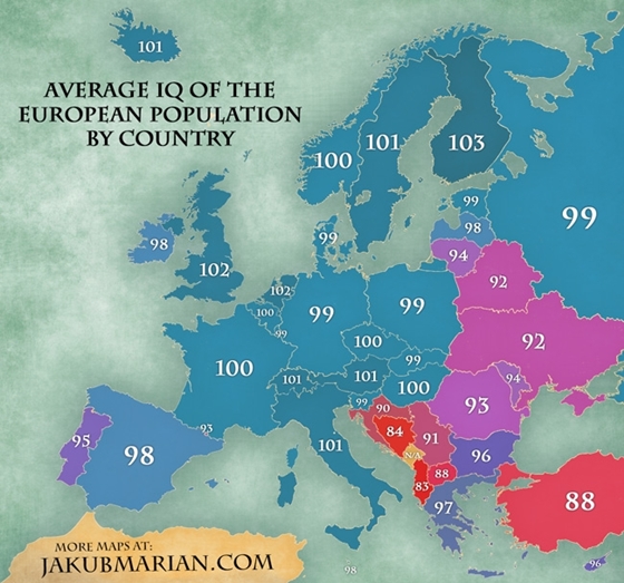 Mapa europskog IQ-a